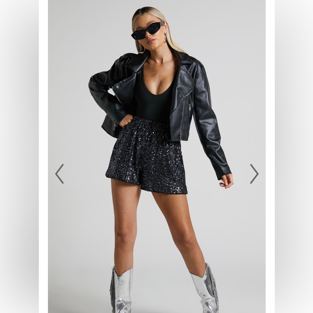 Showpo Relaxed Sequin Shorts